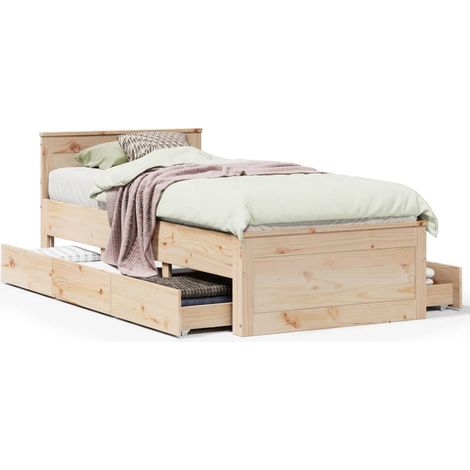 Maison Exclusive - Cadre de lit sans matelas avec tête de lit 90x200cm bois de pin (1/5)