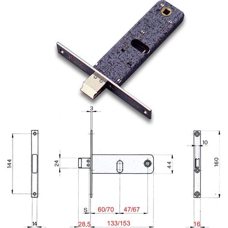 Serratura Metallo Infilare 790 Omec B.q Nich F.mm 16 F.ovale M1 con Scr