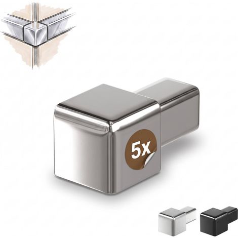 Dalsys Endstück für Fliesenschiene Quadratprofil Edelstahl, Fliesenprofil - Poliert 10mm, 5 Stück