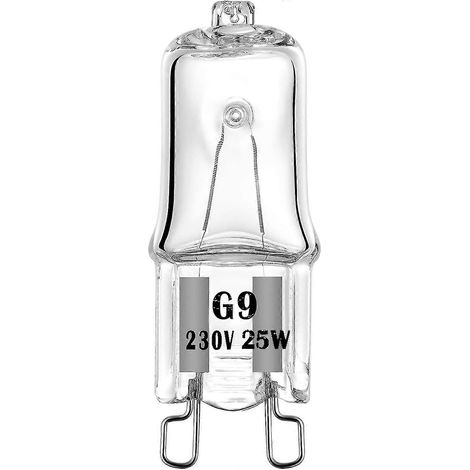 Lot de 4 ampoules halogènes G9 pour four, 25 W, 230 V, tolérance 300 °C [classe énergétique C] (1/4)