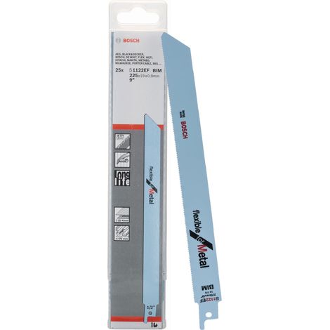 BOSCH S1122EF (pkt of 25) Flexible for metal 225mm