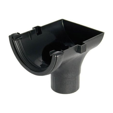 FloPlast Half Round Cast Iron Effect Stopend Outlet - 152mm (1/2)