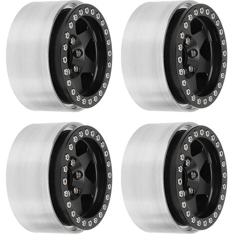 Satz mit 4 1,9 Zoll Beadlock-Radnaben aus Aluminiumlegierung für Axial SCX10 90046 AXI 03007 und REDCAT MST 1/10 (schwarz). (1/5)