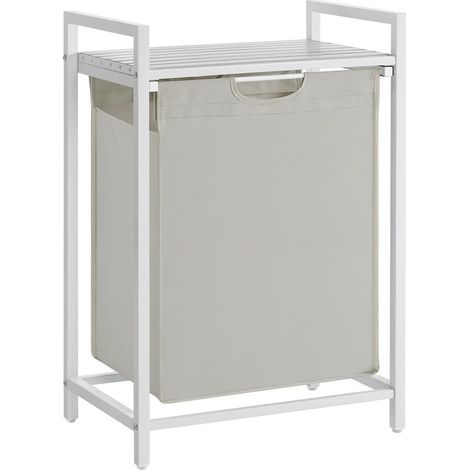 Panier à linge 50×33×72 cm – 1 compartiment – sac amovible en tissu Oxford – structure en métal – capacité 65L – rangement pour linge sale