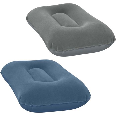 Almohada hinchable velour 42 x 26 cm Bestway 67121 azul marino