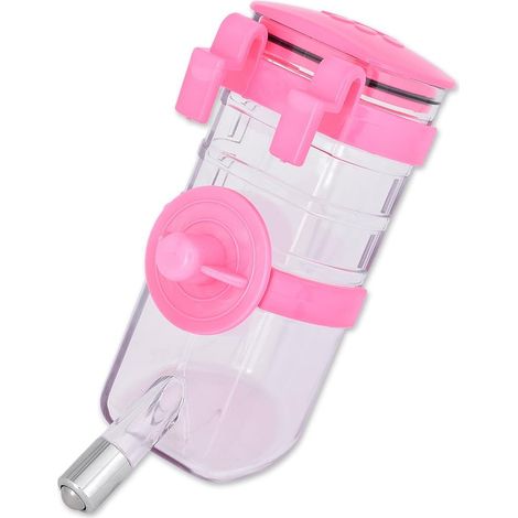 distinctive style Bouteille d'eau de Lapin sans Goutte 350 ML / 12 oz Chiots Caisse Distributeur d'eau Cage pour Animaux de Compagnie Suspendus Bouteilles d'eau (Rose) (1/5)