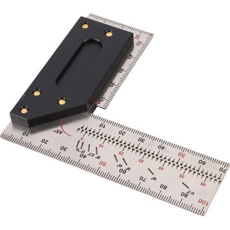 Équerre de menuisier, équerre d'angle droit, outil de traçage avec trous de marquage, 9,9 cm (3,9 pouces) (1/5)