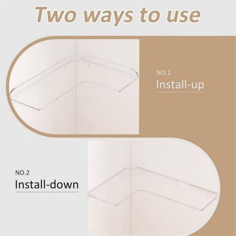 Etagere D Angle - Acrylique 4 Mm - 20 X 30 Cm - Murale Flottante - Lot De 2 (1/5)
