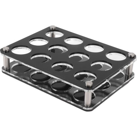 Lot de 12 porte-bouteilles de vin en acrylique résistant aux chocs, présentoir décoratif 3x4 pour bar à domicile, avec porte-gobelets (1/5)