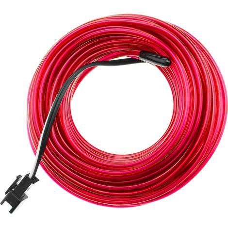 BeMatik - Fil électroluminescent rose Batterie 5m bobine de 2.3mm (1/5)