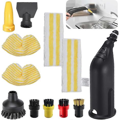 Accessoires pour nettoyeur vapeur Karcher SC1 SC2 SC3 SC4 SC5 : brosse ronde large, buse coudée, pelle à vapeur, brosse ronde (1/5)