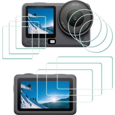 [Lot de 9 protections d'écran pour DJI Osmo Action 6 - Verre trempé - Dureté 9H - Ultra-transparent - Anti-rayures, anti-traces de doigts et anti-bulles