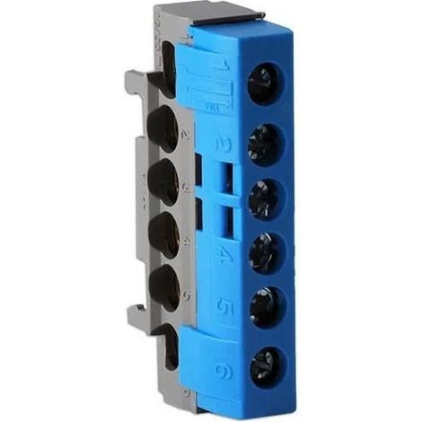 Legrand 004815 - Neutral IP2X distribution terminal block - 1 connection 10 to 35mm≤ - blue - L.62mm