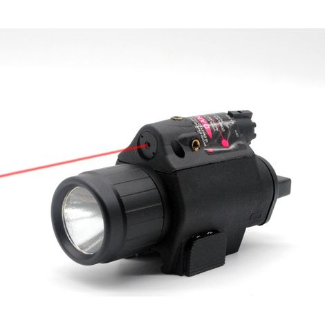 LED Flashlight with Pressure Switch and 20mm Picatinny Rail Red (1/5)
