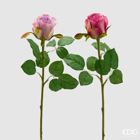 EDG Enzo De Gasperi Rosa Bocciolo Olis 3 Fg Ramo Ass. H 51 Cm Pianta Artificiale Mauve 1 Pz (1/5)