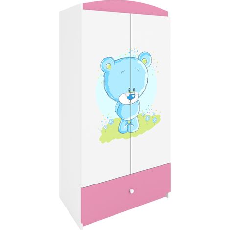 Kinderkleiderschrank mit Schublade Rosa clair – Babydreams (1/5)