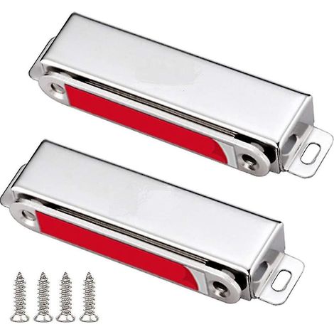 Aimant puissant de 28 kg pour porte de placard, 2 pièces, en acier inoxydable. Fixations magnétiques pour meubles, tiroirs et douche. (1/5)