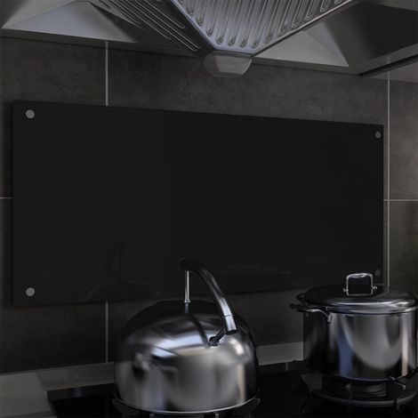 FIMEI Dosseret de cuisine Noir 90 x 40 cm Verre trempé (1/5)