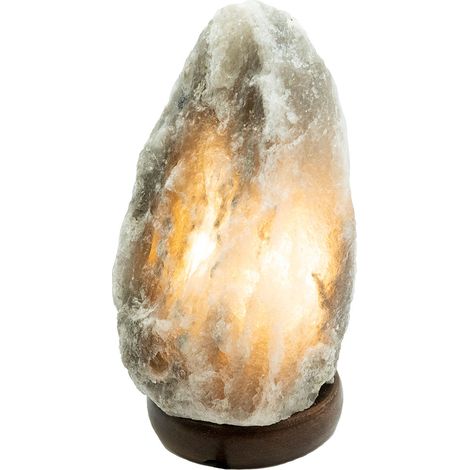 Tischleuchte Tischlampe Wohnzimmerleuchte Beistelllampe Schlafzimmerlampe, Holz Salzkristall dunkelbraun naturfarben, 1x E14, H 19 cm