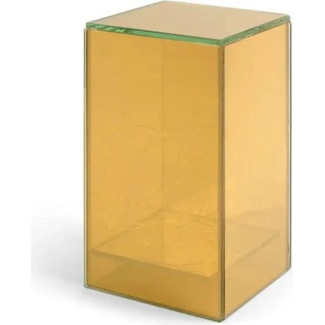 Goldene Glasplatte mit LED h18cm