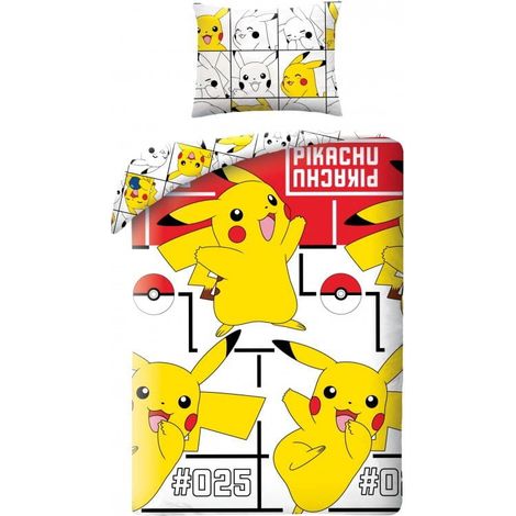 Ropa de cama de algodón 140x200 Pokémon Pikachu