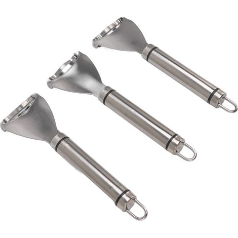 Teile aus Edelstahl: Schäler, Maisschneider, Hobel und Maisentkerner. Schnelle und einfache Reinigung, ergonomischer Griff für die Küche. (1/5)