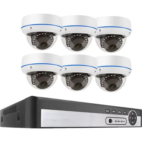 Cavo di rete Ethernet, compatibile PoE, qualità video 5MP, 8 canali con 6 telecamere da 5MP, nessun disco rigido integrato. (1/2)