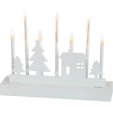 Kerzenhalter MagicHome Weihnachten, 8 LED warmweiß, 2xAA, MDF, Innenbereich, 24x5,5x18 cm (1/3)