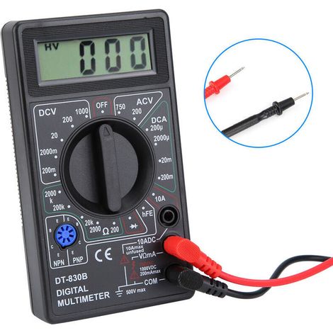 Multimetro digitale, DT-830B Multimetro digitale portatile LCD multifunzione, amperometro, voltmetro, tester ohmmetro (1/5)