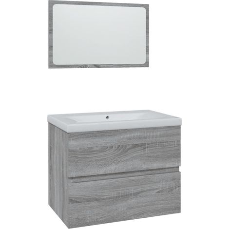 Badmöbel-Set Grau Sonoma Holzwerkstoff vidaXL696504 (1/5)
