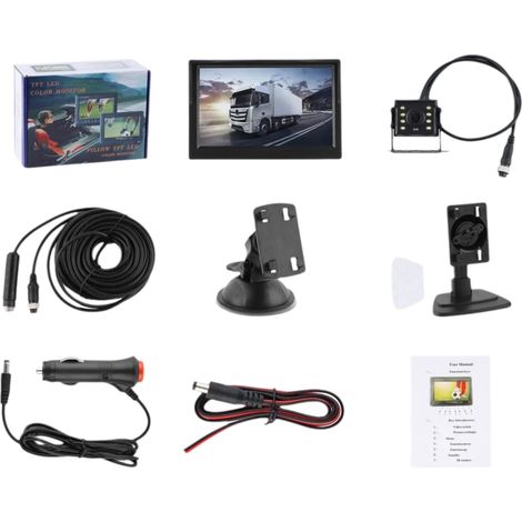 Voiture Arrière Vue Reversing Caméra Kit HD Moniteur Parking Nuit Vision Van/Bus/Truck (1/5)