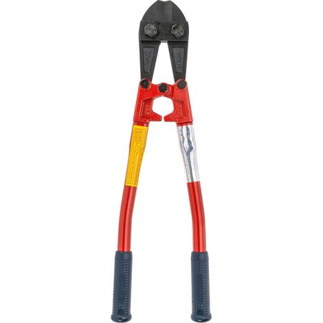 Coupe-boulons en 450 mm, avec mâchoires interchangeables, manche robuste en tube d'acier avec poignée plastique, grande puissance de coupe et ouverture de pince de Ø 8 mm maximum (1/4)