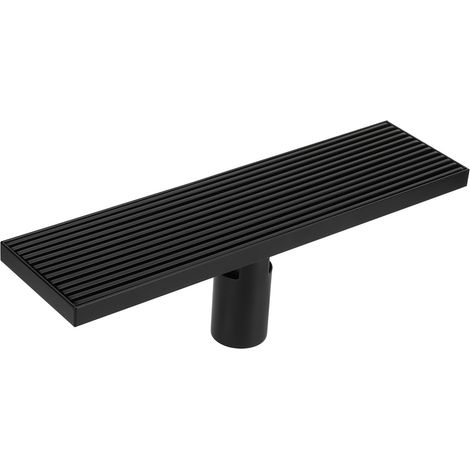 Caniveau de douche linéaire avec couvercle amovible, en acier inoxydable 304 noir mat, 30 cm (1/5)