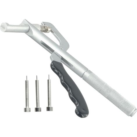 Juego de herramientas para desmontar y perforar correas de reloj con alicates metálicos y pasadores de repuesto para ajustar y reparar correas de reloj metálicas de hasta 20 mm.