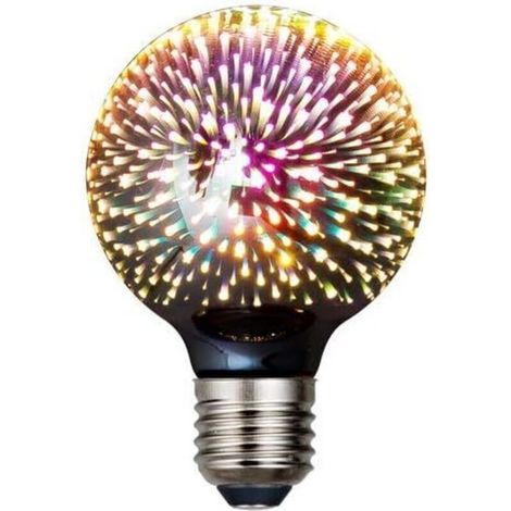 Packung mit Vintage-Edison-LED-Glühbirnen, G20 3W, 3D-Farbfadenbirne, 300 Lumen, 2700K (warmweiß), dekorative Glühbirne, E27-Fassung