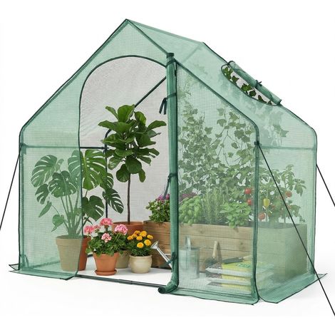 COSTWAY Serra Giardino Balcone Semenzaio Miniserra Greenhouse Esterno Piante Terrazzo Orto Casa Piccola Walk-In Invernali Robuste Porta Avvolgibile Metallo Co (1/5)