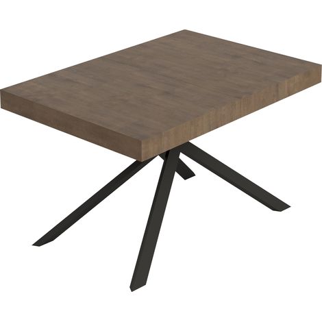 Tavolo Allungabile 140-400x90x74 cm Niket Noce Gambe Antracite (1/5)