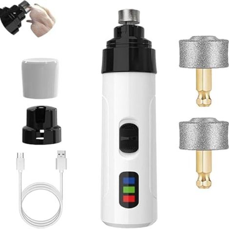 Coupe-ongles Whisperpaws - Meuleuse silencieuse pour chiens/chats, recharge USB, 2 têtes de rechange incluses (1/5)