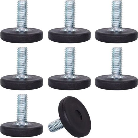 Pieds de nivellement ronds réglables en métal M8 x 20 mm patins de meubles à tige filetée M8 (8 jeux) (1/4)