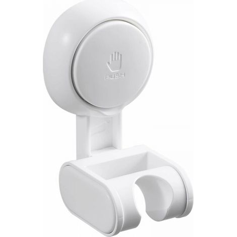Support de pommeau de douche à ventouse sans perçage, étanche et réglable en hauteur, support de pommeau de douche pour salle de bain, grand angle réglable, blanc (1/5)