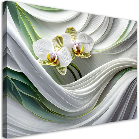 Tableau sur toile Tableau sur toile Orchidée abstraite 3D 100x70 (1/5)