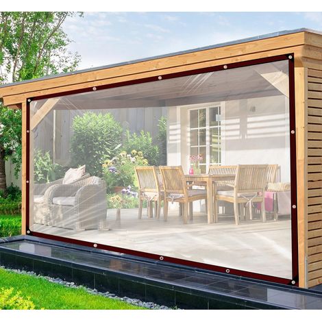 Bâche Transparente avec Œillets 3x3m Bâche de Protection Transparente pour Extérieur, Bâche pour Terrasse Résistante à l'Hiver pour Balcon, Mobilier de Jardin, Poulailler (1/5)