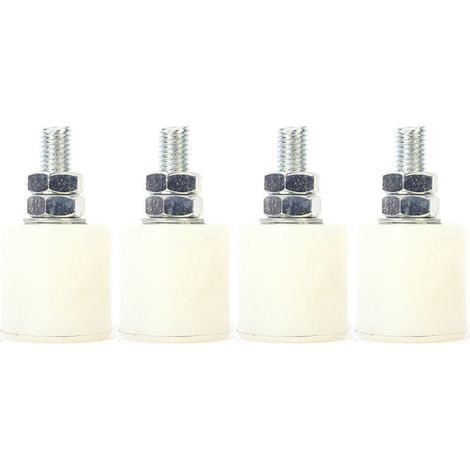 Lot de 4 Guides Roulettes Nylon pour Portail Coulissant, Plaque de Guidage 40x40mm avec Tige Filetée, Accessoire de Fixation Extérieur Anti-Déviation (1/5)