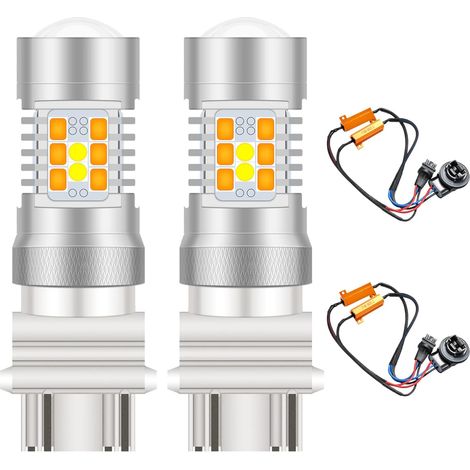 3157 3155 3457 3057 4057 Feu Clignotant à LED Bicolore avec inverseur de Marche Feu de recul avec décodeur Canbus Faisceau de pesée à résistance 50W 8 ohms sans Erreur