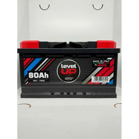 Level UP Batteria Auto 80Ah - Potente e Affidabile, Spunto 700A - Senza Manutenzione
