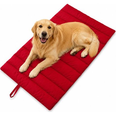 Alfombrilla impermeable perros exterior, 110 x 68 cm, Verde militar, Manta lavable perros coche maletero, Cama plegable bolsa almacenamiento (1/5)