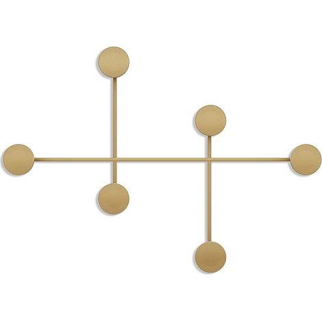 Appendiabiti da parete con 6 ganci in metallo H60 cm - DAMA