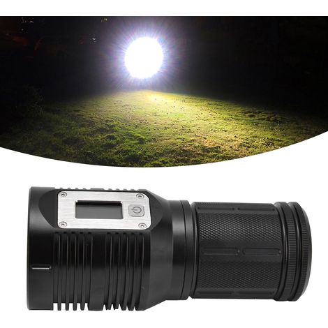Lampe torche haute intensité GTR30 avec LED P90, 3000 lumens, écran OLED 0,96 pouce, cinq modes d'éclairage, batterie 10400 mAh, lampe multifonctionnelle étanche pour le camping, les situations d'urge (1/5)