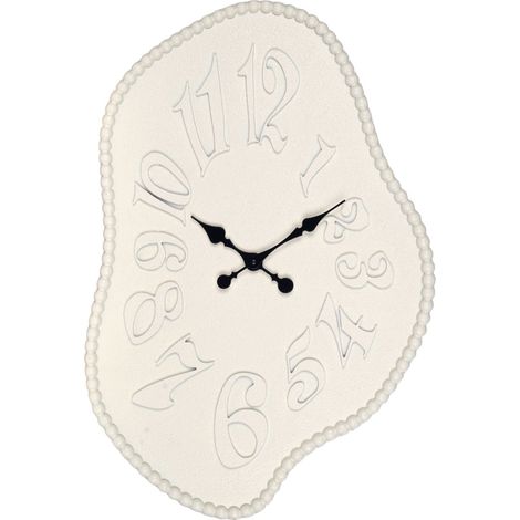 Reloj de pared derretido de MDF blanco roto surrealista 67 cm (1/5)