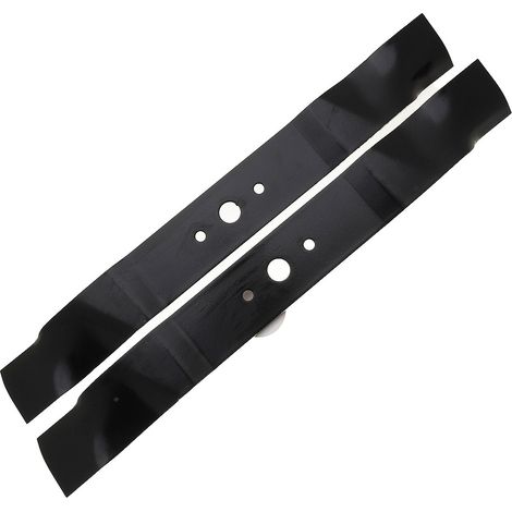 Jardiaffaires – Jeu de 2 lames mulching 98cm – Compatible GGP, Stiga, Iseki – Alésage 18,5mm – Entraînement pour coupe précise